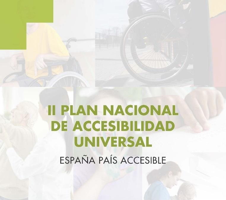 Plan's cover with text in Spanish: II National Universal Accessibility Plan: Spain, an accessible country
