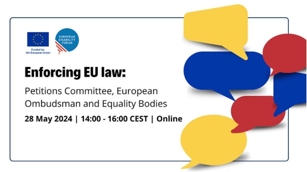 Enforcing EU Law: Petitions Committee, European Ombudsman and Equality Bodies. 28 May, 14:00 - 16:00 CEST. Online