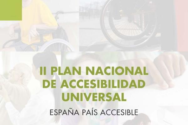 Plan's cover with text in Spanish: II National Universal Accessibility Plan: Spain, an accessible country